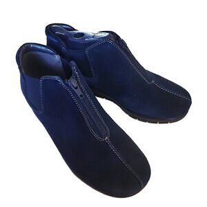 Aerosoles Stitch 'N Turn Blue Suede Leather Landfall Ankle Boots NIB